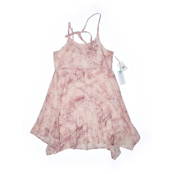 NWT! O'Neill Pink Print Lightweight Summer Handkerchief Hem Dress Size M (Youth) - Picture 1 of 9